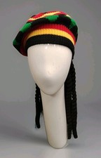 Jamaican Woolly Rasta Hat With Fake Dreadlocks Fancy Dress Reggae Countries