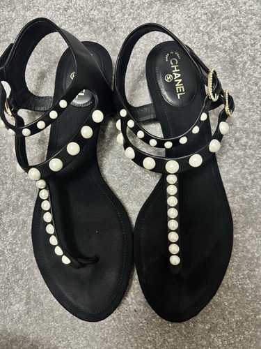 Chanel black sandals with - chanel,