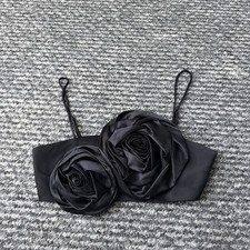 Zara black flower satin