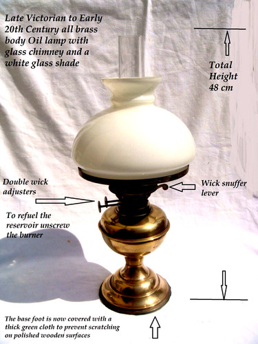 Victorian oil lamp brass