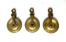 Set of 3 Large Brass Antique Regulator Grandfather/ Longcase Clock Pulleys
