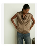 Reiss Fina Satin Cowl Neck Top