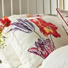 Sanderson Tulipomania Double Duvet Cover + 2 Pillowcases Rose Red &Amethyst BNIP