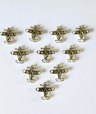 10x Antique Silver War Plane