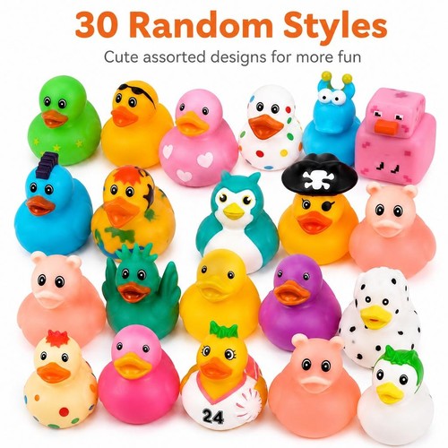 30pcs mini rubber ducks bath - 30pcs,