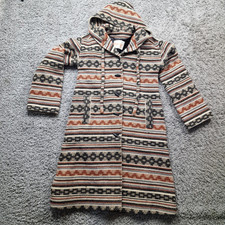 Pendleton Coat Womens Large Blanket Wool Hooded Aztec Western Long Line