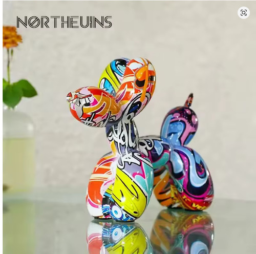 Resin graffiti balloon dog - resin,