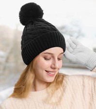 LADIES CABLE KNIT WARM FAUX