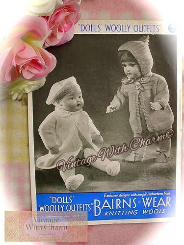 Vintage 1940s dolls knitting - vintage,