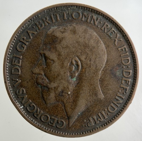 1925 george half penny coin - v,