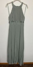 ASOS Design Bridesmaid Pleated Pinny Maxi Dress with Satin Wrap Waist Size 4 New