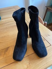 Ladies Graceland Black faux suede Ankle Boots Uk Size 5, eur 38