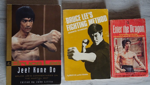 Bruce lee book fighting - book, x3