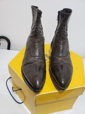 Gianni Barbato Mens Black Leather Biker Style Zip up boots UK 7.5 (41.5).