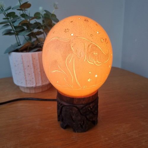 Hand carved ostrich - hand, lamp