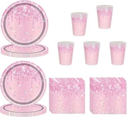 Pcs pink party - pink, tableware
