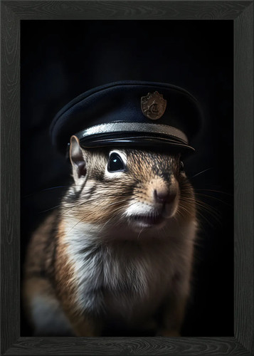 Police officer chipmunk - chipmunk, framed