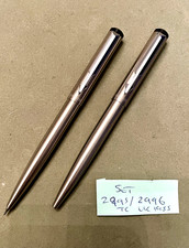 Vintage Parker Vector Flighter ballpen and mechanical pencil set, steel UK 1985