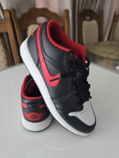 JORDAN 1 LOW GS WHITE TOE BLACK RED SNEAKERS UK 3.5 EUR 36