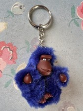 Kipling Blue Monkey Keychain Bag Charm Juniper
