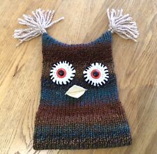 Adult Owl Hat With Tassels Big Eyes Hand & Loom Made