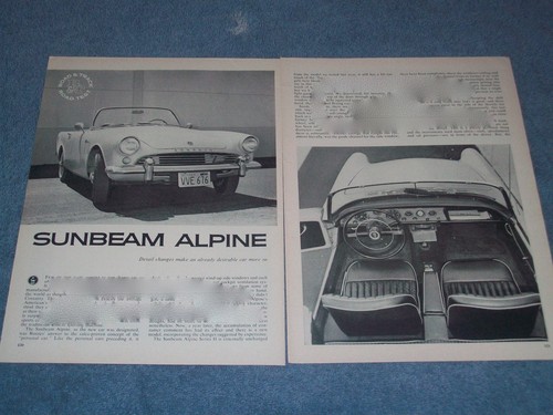 1962 sunbeam alpine vintage - alpine,