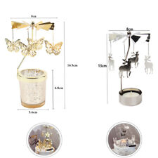 Silver Golds Candlesticks Rotating  Light Candle Holder Dinner Wedding Bar Party