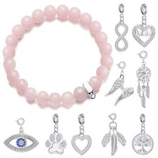 Rose quartz gemstone stretch - quartz,