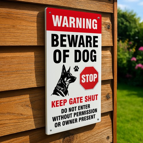 Beware the dog sign warning - dog,