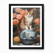 Dahlia With A Cat 1 Art