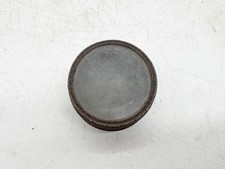 ANTIQUE ROUND METAL TIN BOX WITH GLASS LID SMALL STORAGE CONTAINER