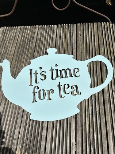 Large metal teapot sign - large,