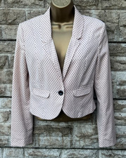 Ladies Divided H&M Pink Polka Dot Lined Smart Long Sleeve Jacket  UK 8
