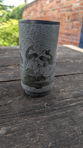 Carved stone vase chinese - carved,