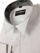 BARGAIN  Mens White COTTON RICH  Wing Collar Dress Shirt Wedding 14.5-17" BNWT