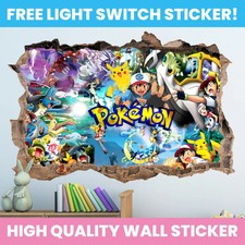 POKEMON HOLE IN WALL STICKER DECAL POKEMON DECOR KIDS BEDROOM DECORATION