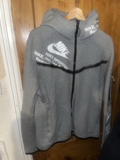 Nike Grey/ White Multi Graphic Writing Tech Fleece Hoodie Size L