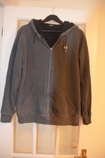 Animal Mens Full Zip Hoodie with 2 Front Pockets Fleece Lined Large (L) Black