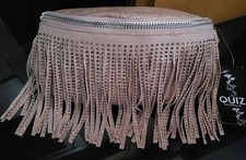 Quiz Rose Gold Diamante Tassel Belt Bag