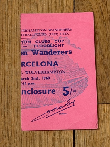 Ticket 1959 wolves v - ticket,