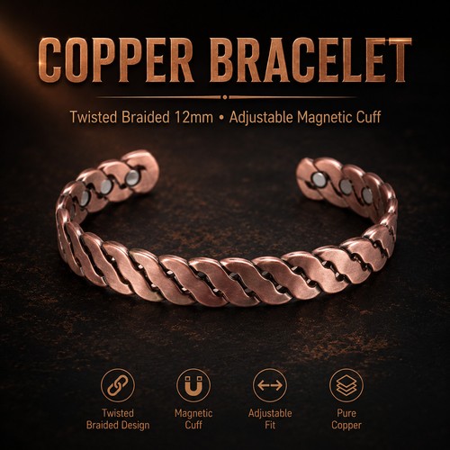 Men copper magnetic bracelet - men,