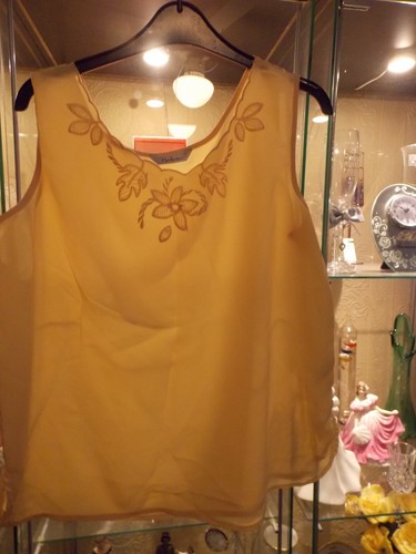 Yellow sleeveless top - sleeveless, by