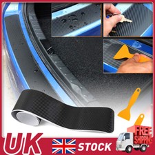 Car Rear Boot Bumper Sill Protector Plate Trim Strip Cover Guard 3D Carbon Fiber