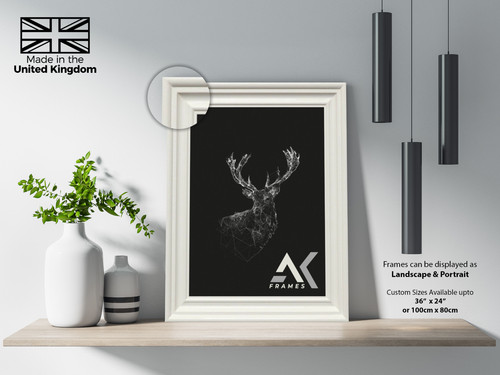 White picture frames - white, black