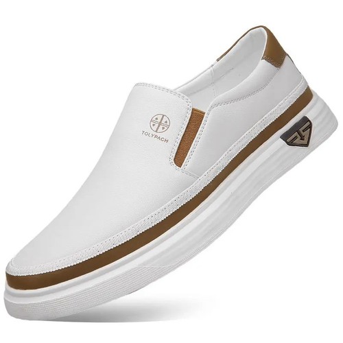 Men leather casual sneakers - leather,