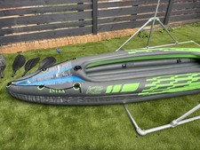 2 Person Inflatable Kayak Set (Oars Air Pump Two Man Blow Up Canoe)