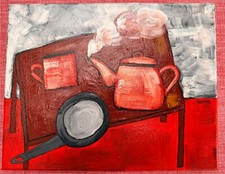 Origina Naive Oil Painting On