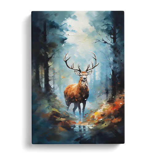 Stag forest gestural - stag, in