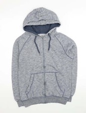 Cedar Wood State Mens Blue Cotton Blend Full Zip Hoodie Size XS