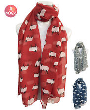 Women Ladies Long  Lamb / Sheep Print Pattern Shawl Scarf  Warp